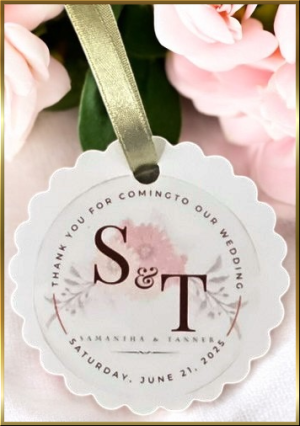 Custom tags for wedding/shower favors